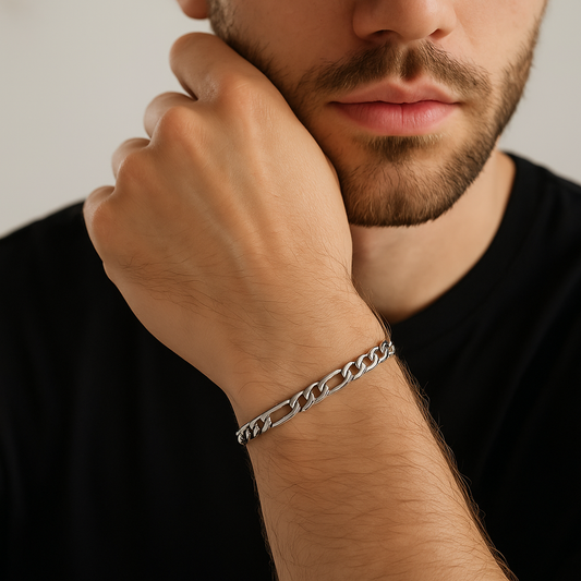 Figaro Men's Bracelet – Silver Stainless Steel