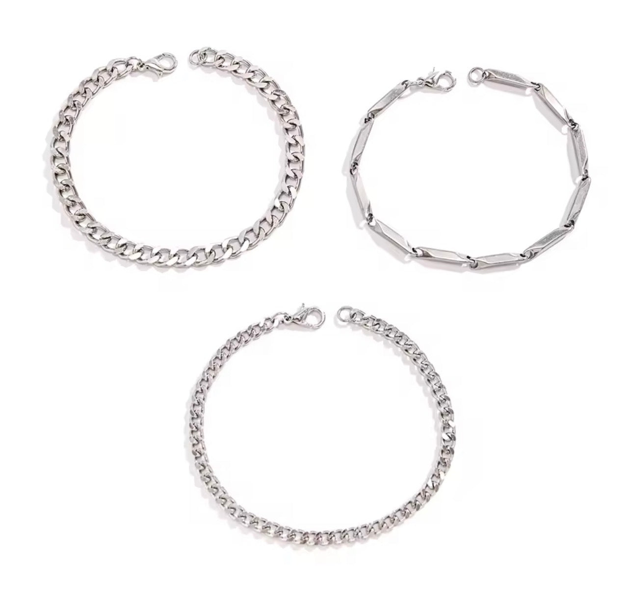 3-Piece Chain Bracelet Set