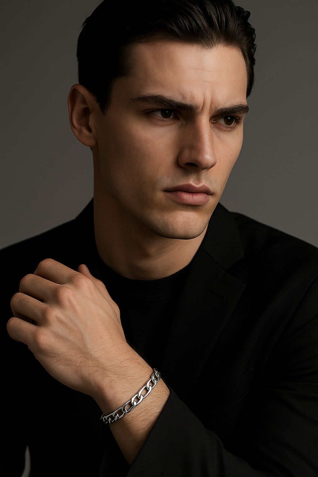 Figaro Men's Bracelet – Silver Stainless Steel